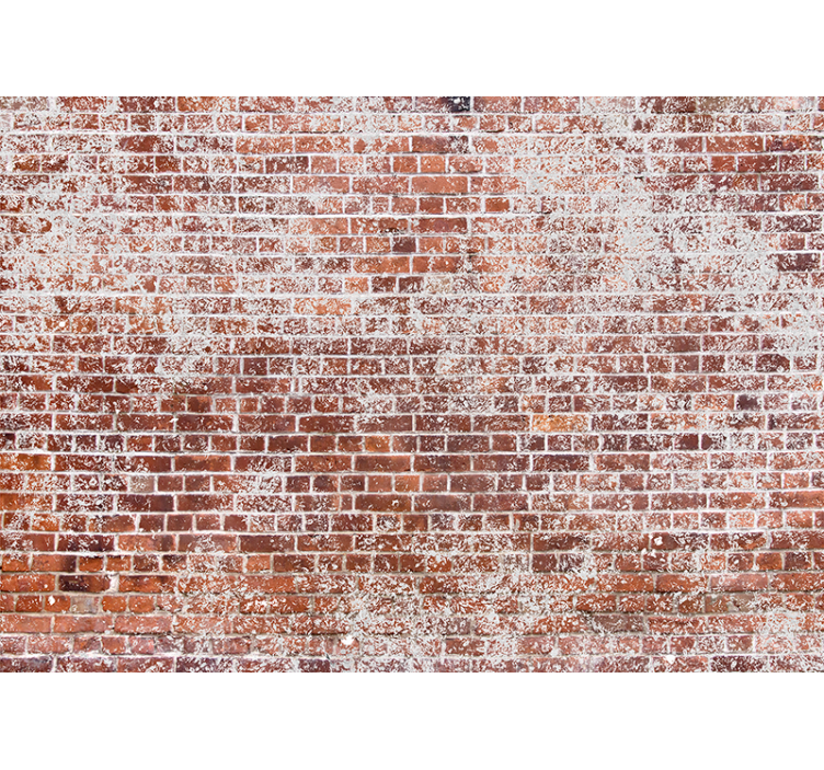 White paint on red brick wall mural - TenStickers