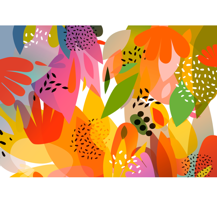 Flower wall mural colorful floral collage - TenStickers