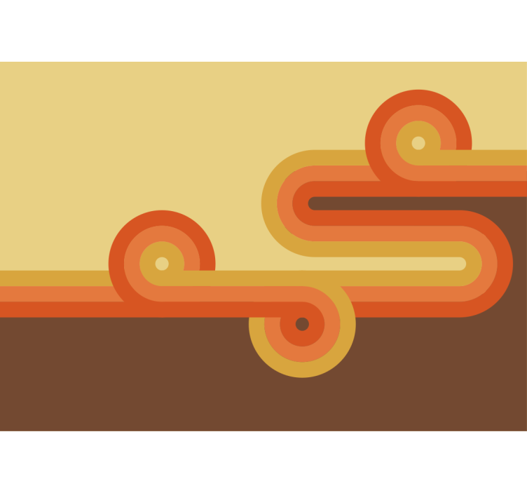 Abstract wall mural curved orange lines - TenStickers