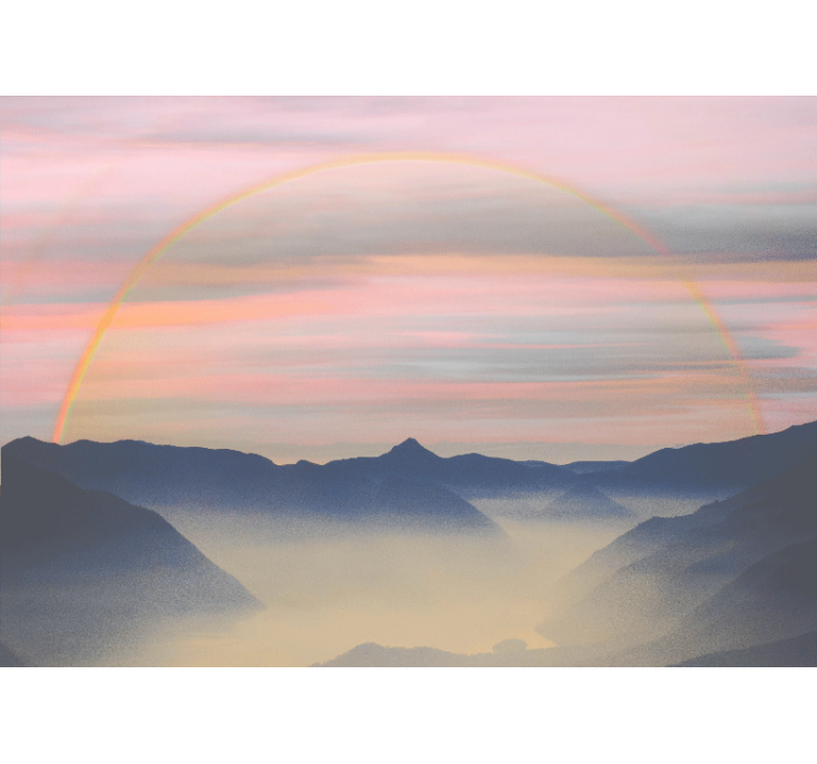 Landscape wall mural mountain rainbow view - TenStickers