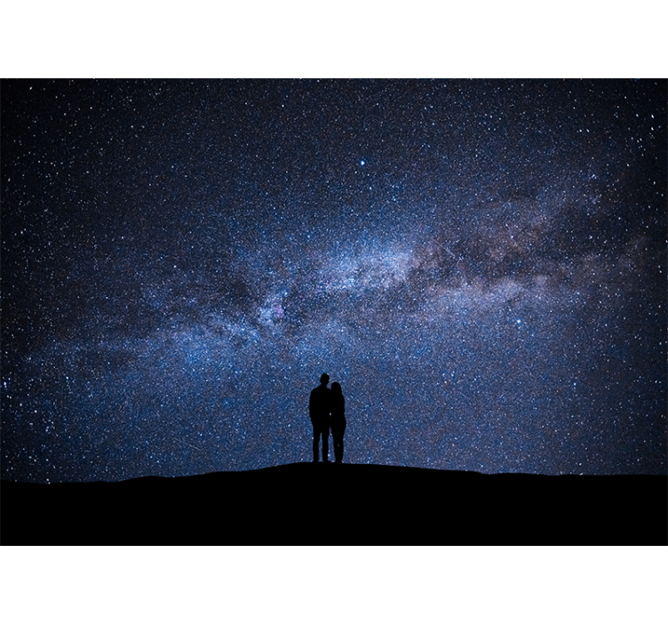 Romantic wall mural starry night love - TenStickers