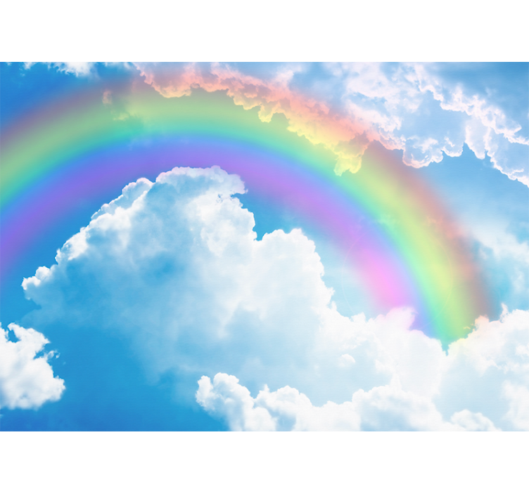 Sky wall mural colorful rainbow clouds - TenStickers
