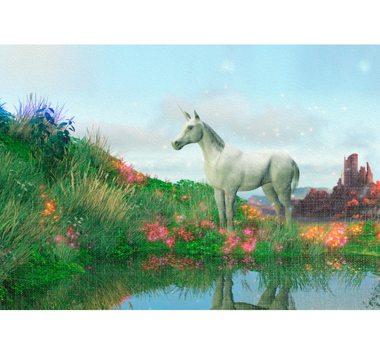 Wall mural fantasy majestic unicorn landscape - TenStickers