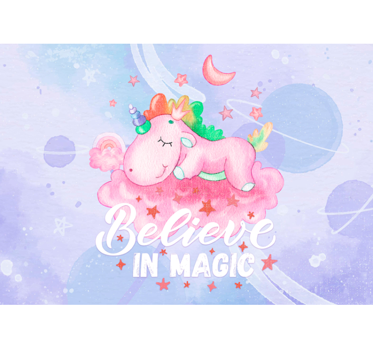 Unicorn dream cloud childrens wall mural - TenStickers