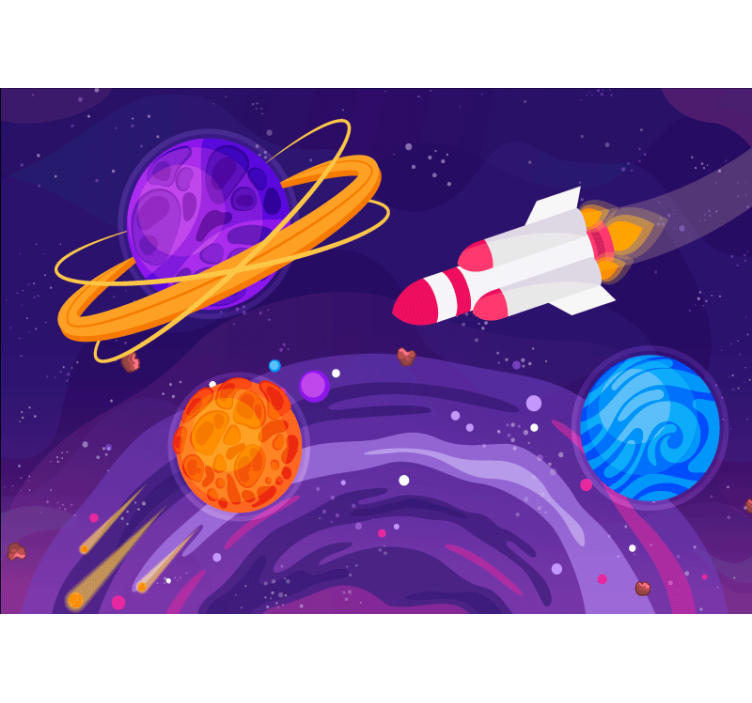 Wall mural fantasy rocket in space - TenStickers