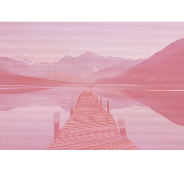 Landscape wall mural serene lake view - TenStickers