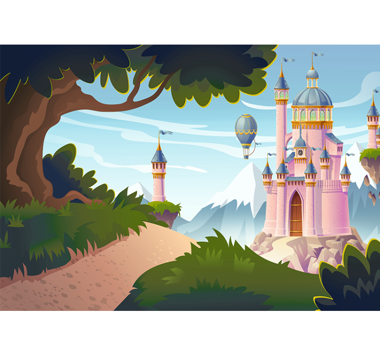 Wall mural fantasy castle adventure scene - TenStickers