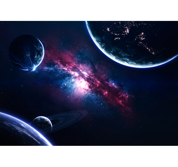 Planets in the Universe space wall mural - TenStickers