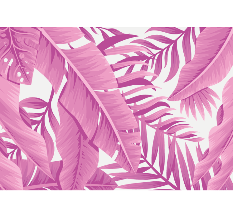 Pink tropical design wall mural nature - TenStickers