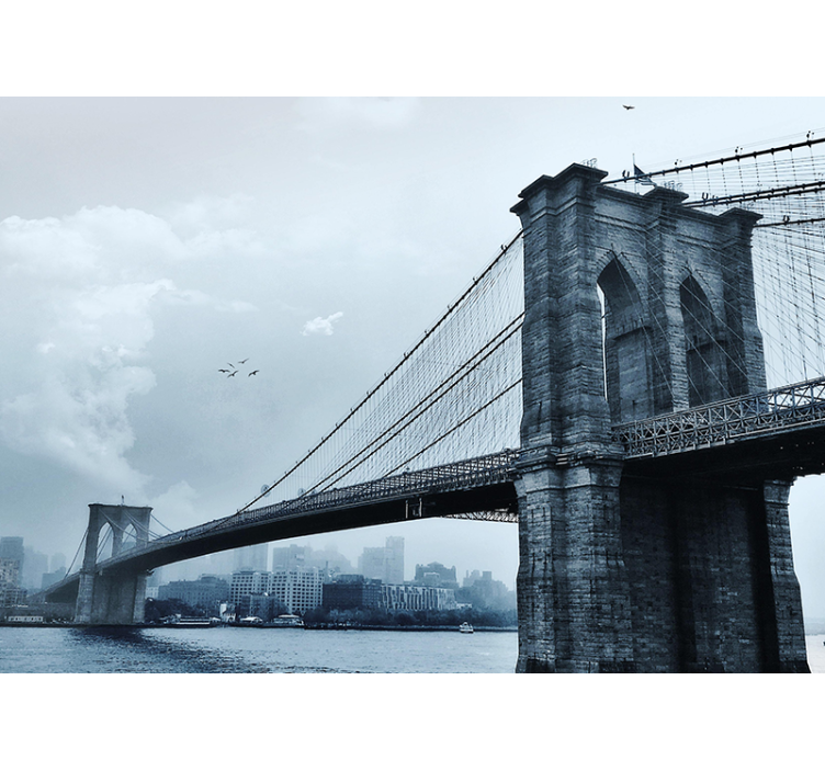 Manhattan bridge winter new york wall mural - TenStickers