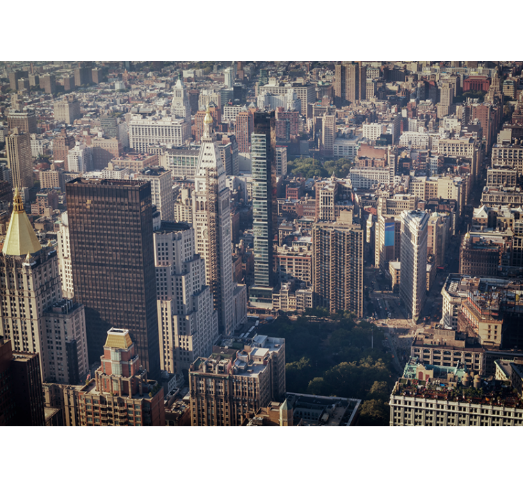 City wall mural urban view - TenStickers