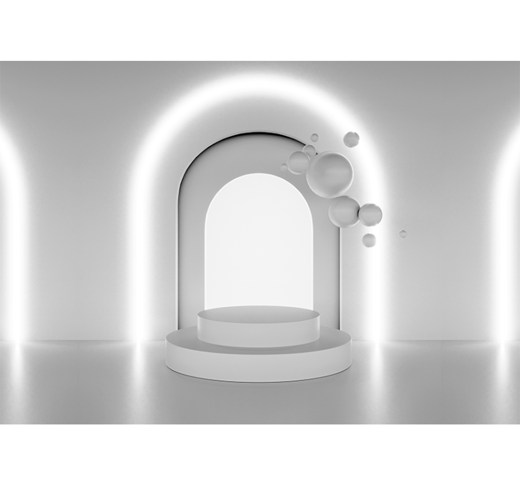 Abstract wall mural geometric arch design - TenStickers