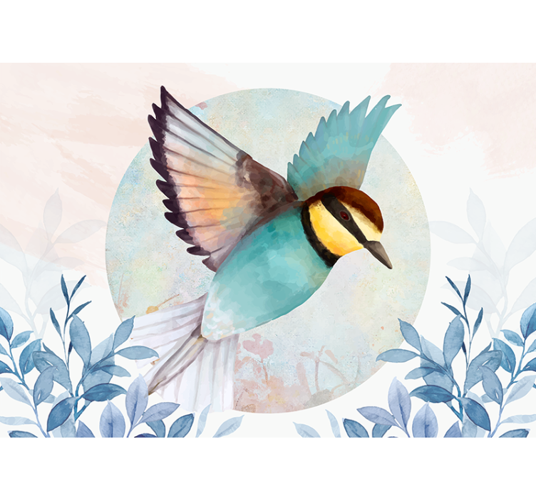 Living room wall mural flying bird design - TenStickers