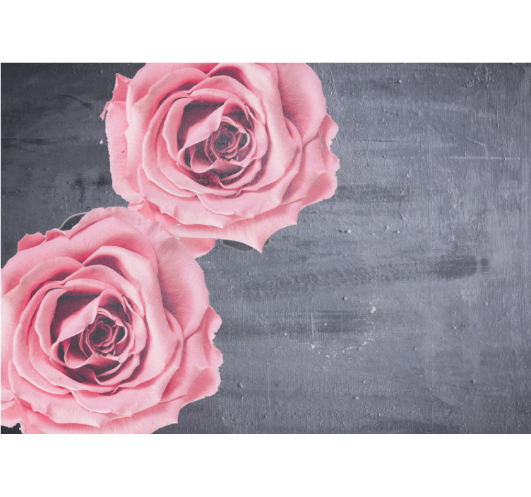 Flower wall mural pink roses detail - TenStickers