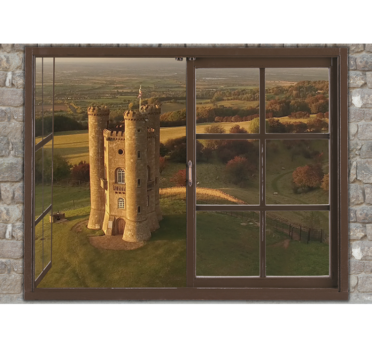 City wall mural historic castle view - TenStickers