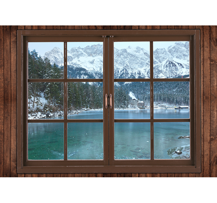 Icy peak vista landscape wall mural - TenStickers