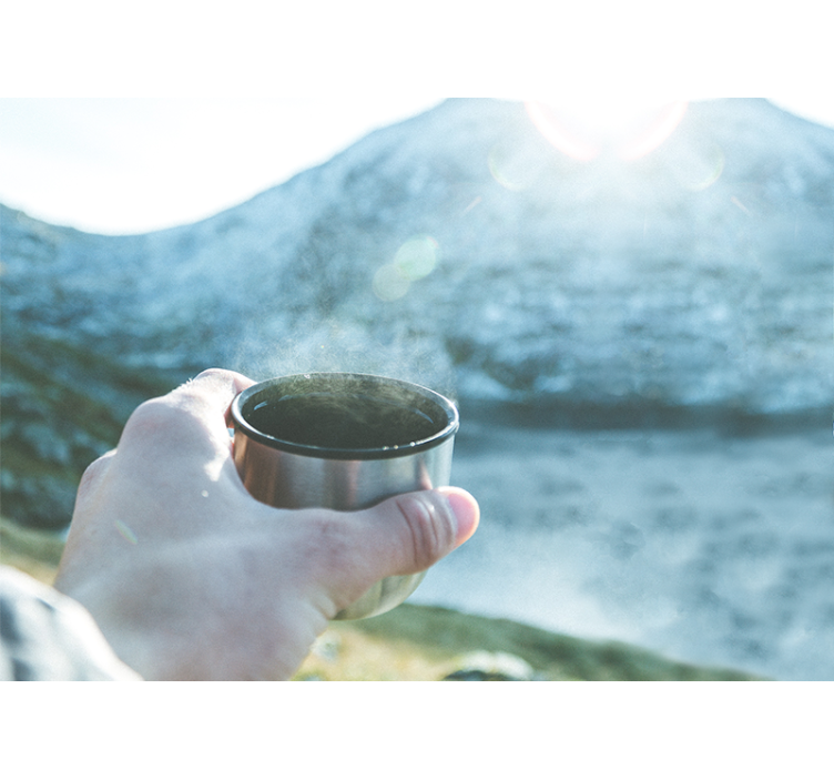 People wall mural hand holding drink - TenStickers