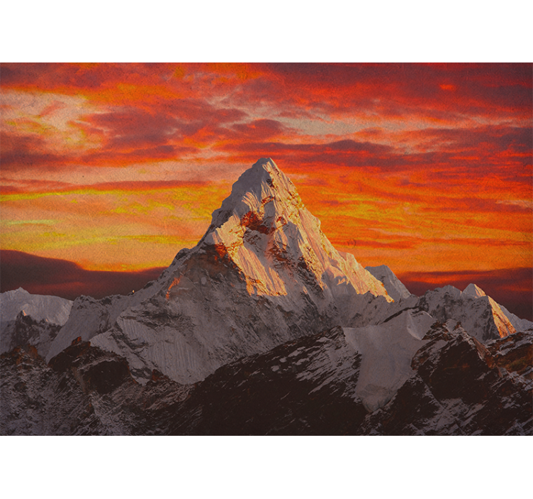 Majestic mountain sunset wall mural mountain - TenStickers