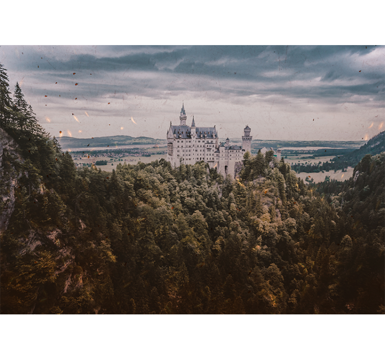 Landscape wall mural castle in the mountains - TenStickers