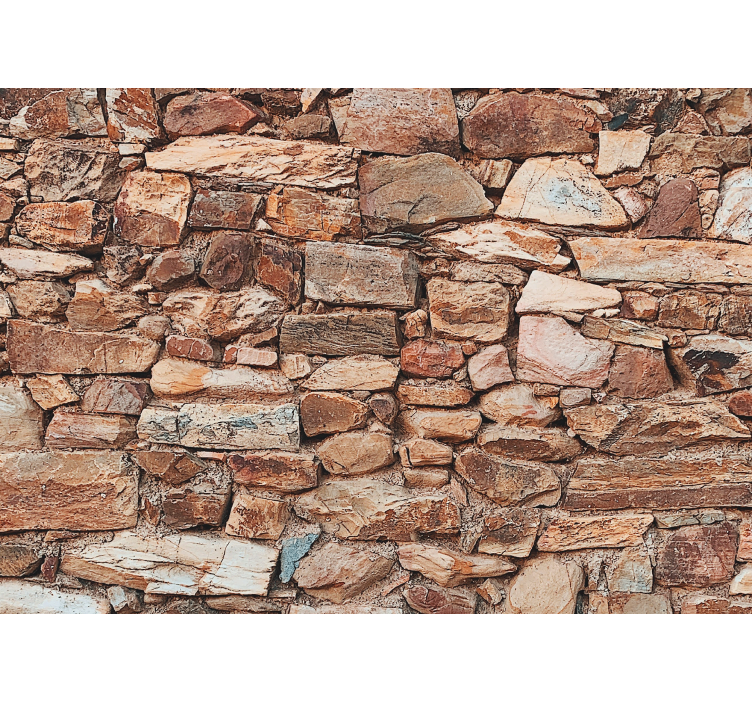 Raw big brown stone wall mural - TenStickers