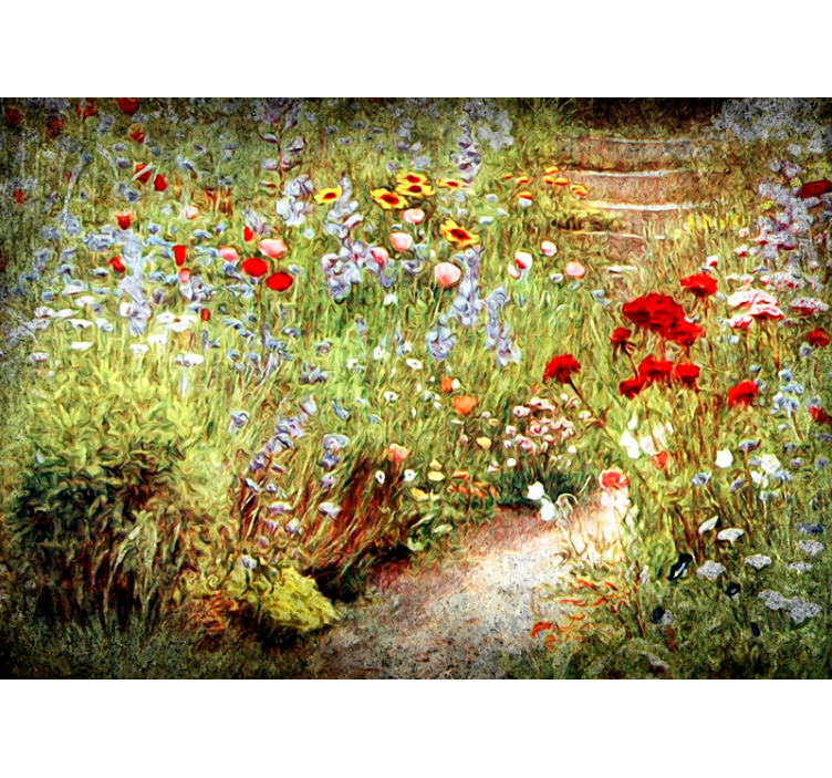 Flower wall mural flower pathway scene - TenStickers