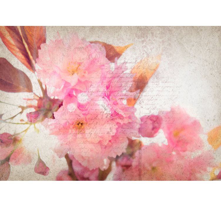 Flower wall mural cherry blossom design - TenStickers