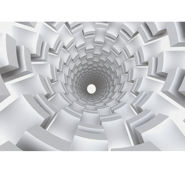 Abstract wall mural tunnel perspective design - TenStickers