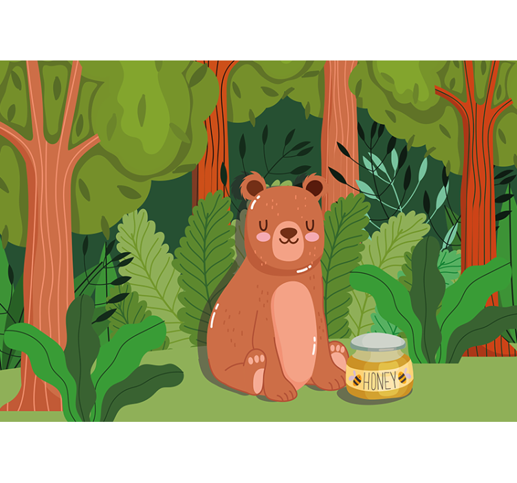 Swinging Cartoon for Honey modern wall mural - TenStickers