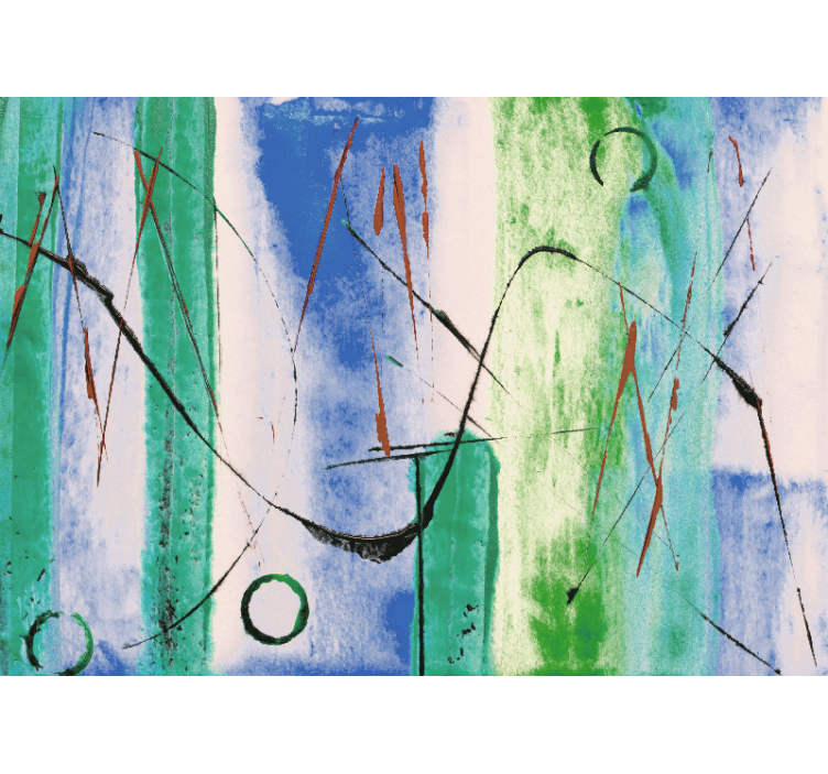 Abstract wall mural with dynamic line designs - TenStickers