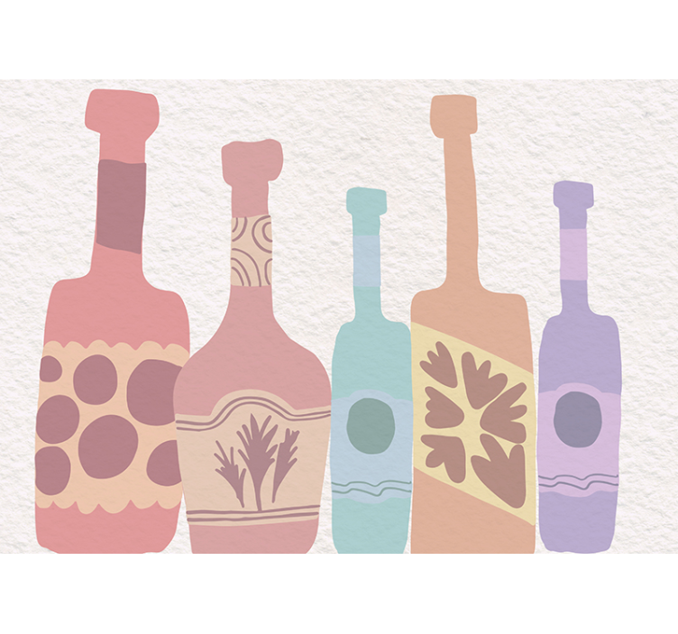 Art wall mural stylized bottle collection - TenStickers