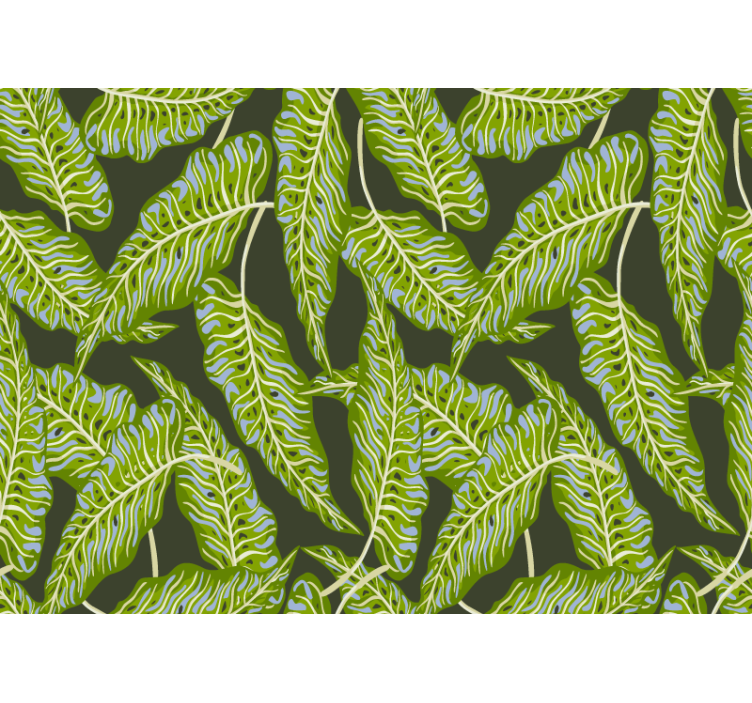 Banana Leaves Dark Green nature wall mural - TenStickers