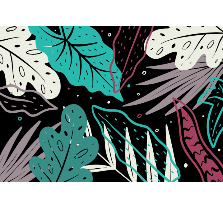 Wall mural nature decorative leaf patterns - TenStickers