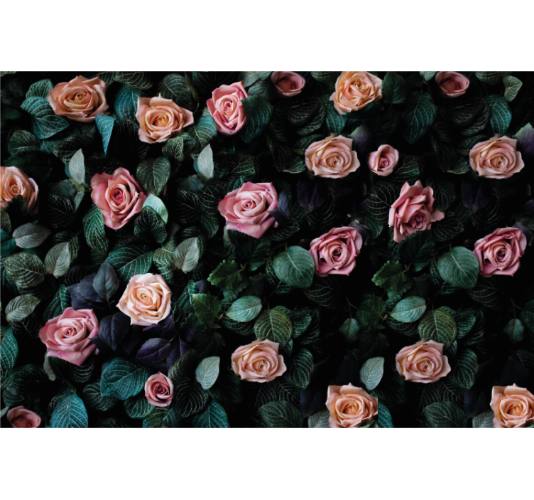 Red rose flowers wall mural - TenStickers