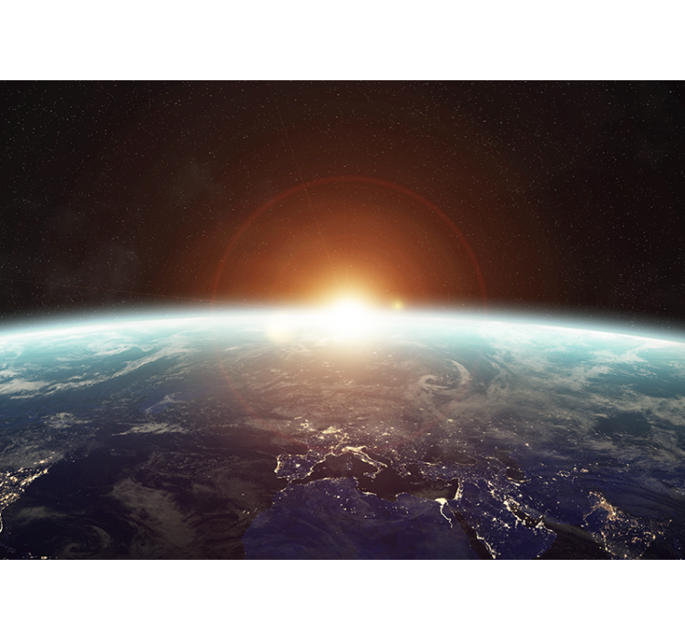 Space wall mural earth dawn viewpoint - TenStickers