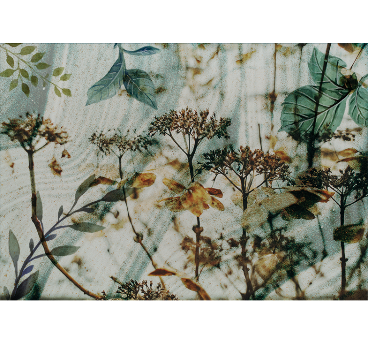 Flower wall mural floral leaf design - TenStickers