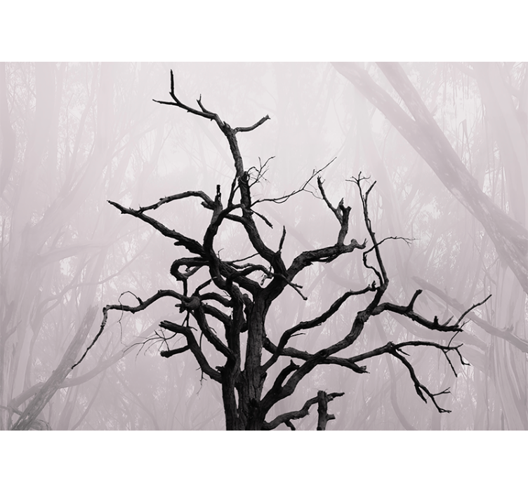 Wall mural trees intricate branches silhouette - TenStickers