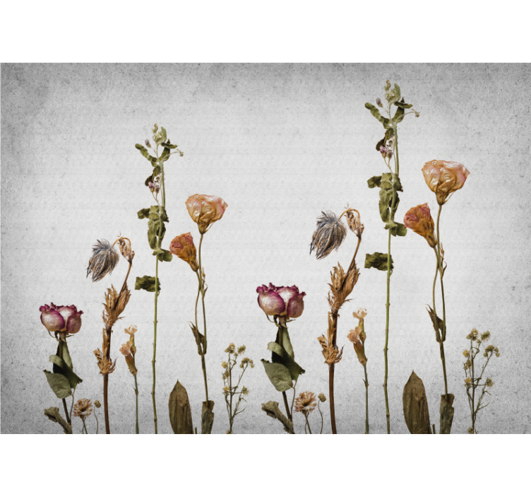 Flower wall mural dried floral display - TenStickers