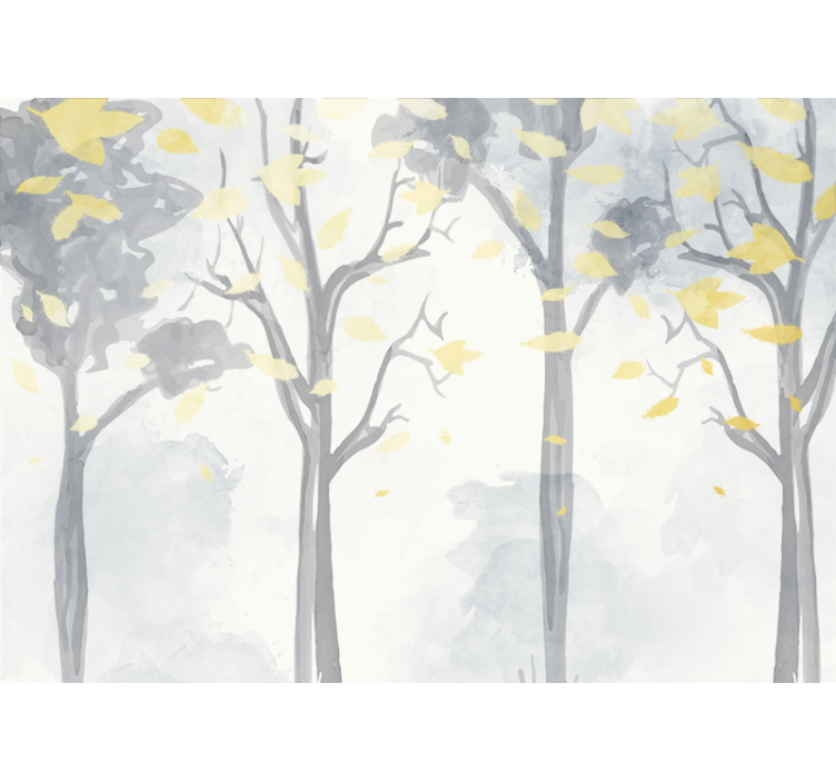 Wall mural trees autumn tree silhouettes - TenStickers