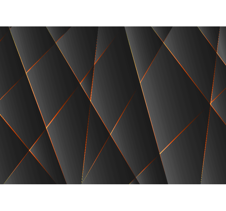 Black geometric effect 3D Wall Mural - TenStickers