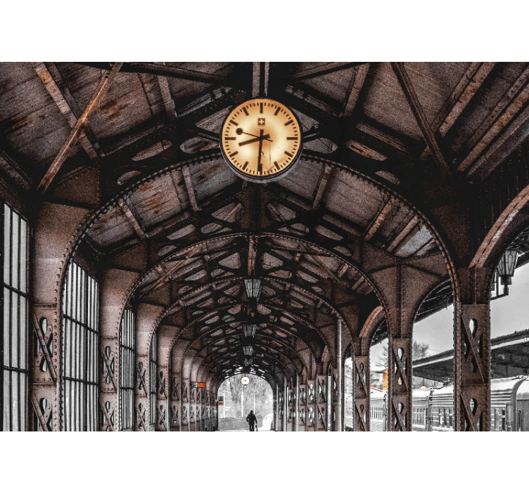 Classic 3d portal with watch 3D Wall Mural - TenStickers