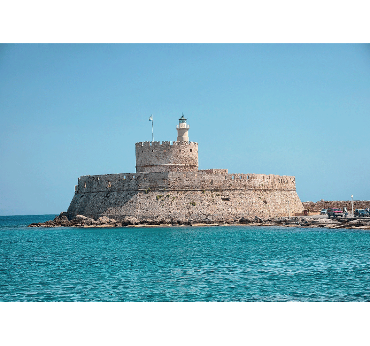 Rhodes lighthouse fortress city wall mural - TenStickers