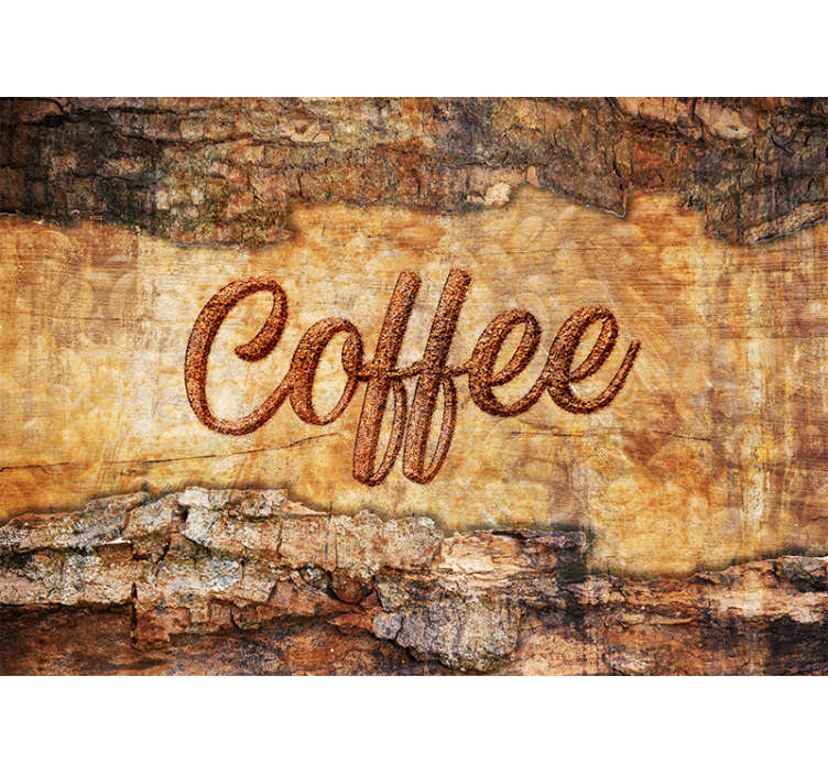 Quote wall mural coffee textured design - TenStickers