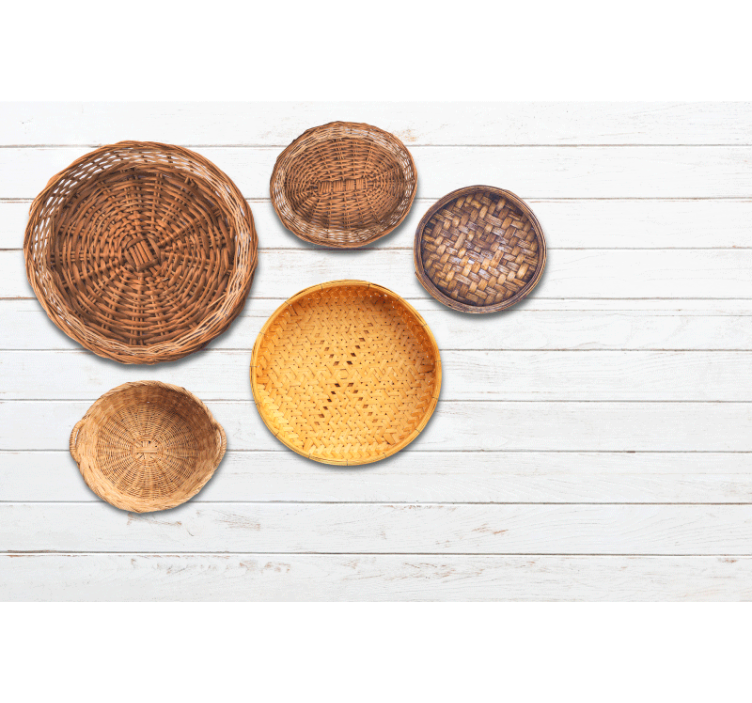 Texture wall mural woven basket patterns - TenStickers