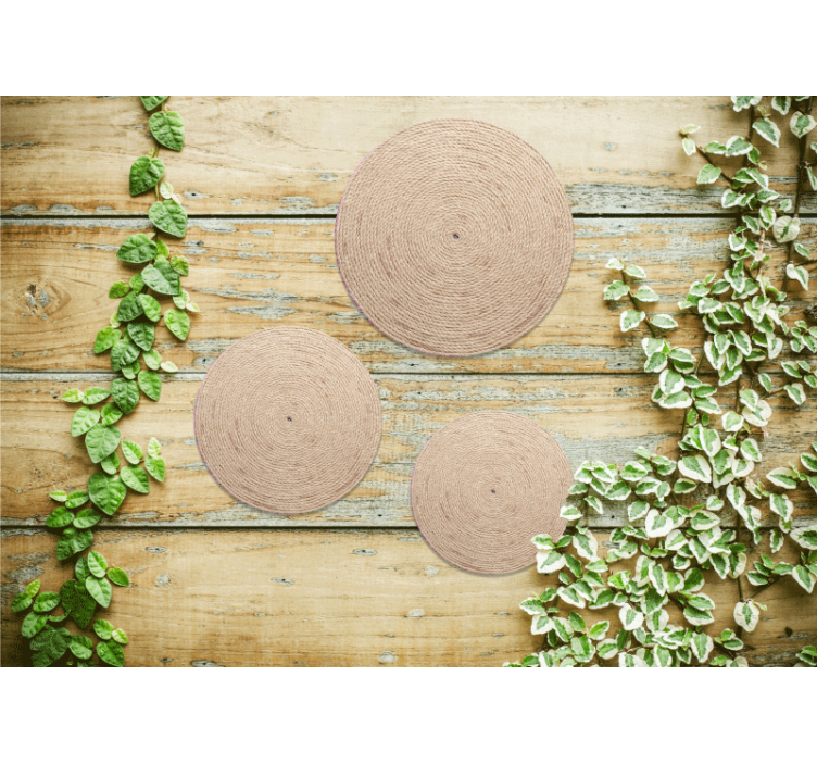 Texture wall mural natural rope circles - TenStickers