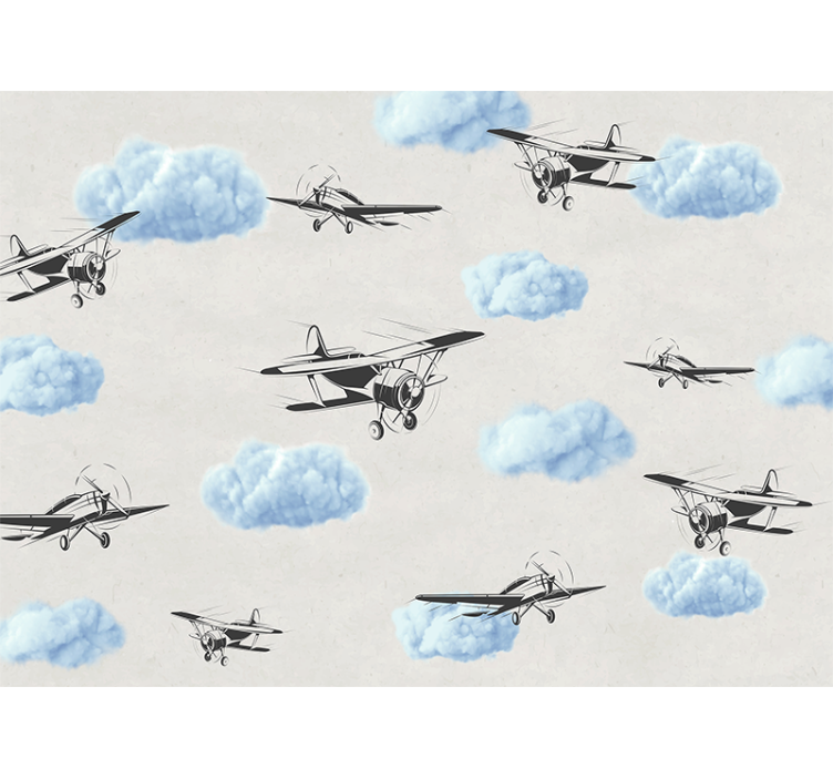 Wall mural vehicle flying vintage airplanes - TenStickers