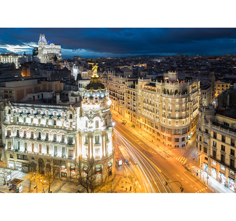 Madrid Night View wall mural madrid - TenStickers