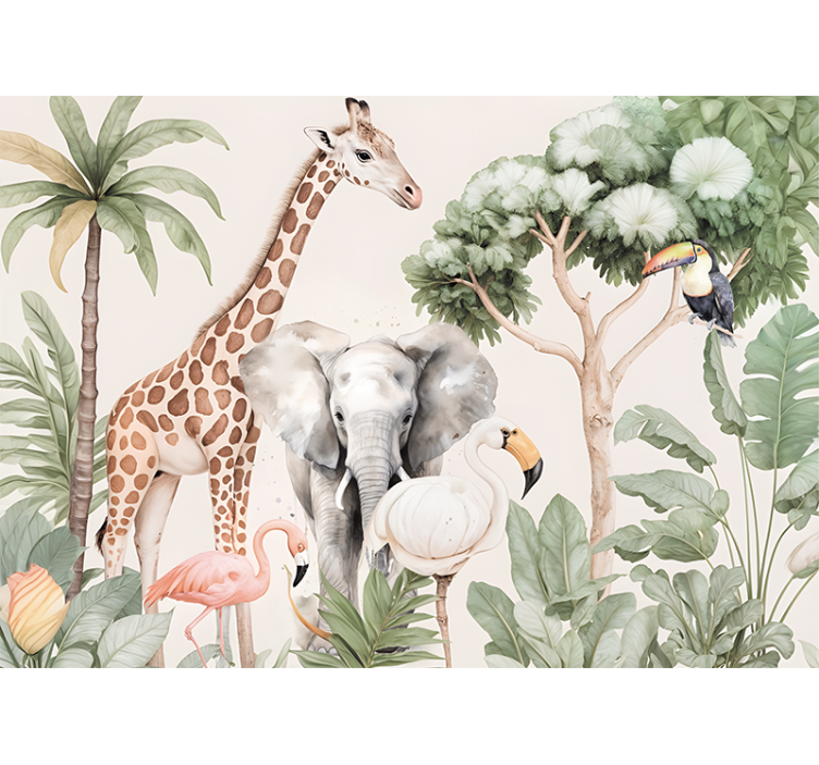 Savannah landscape animals wall mural - TenStickers