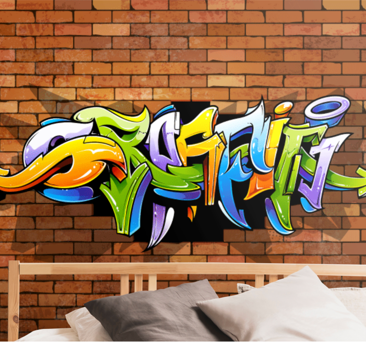 3D Graffiti Wall music notes wall mural - TenStickers
