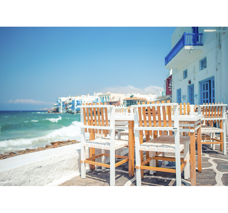 Greek Cafe scenery wall mural - TenStickers