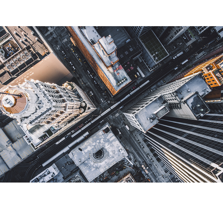 City aerial view wall mural - TenStickers